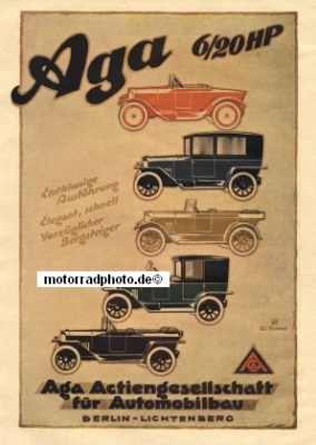 Aga Automobil Poster Motiv 1922 aga-po03