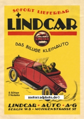 Lindcar Automobil Poster Motiv 1922  lind-po02