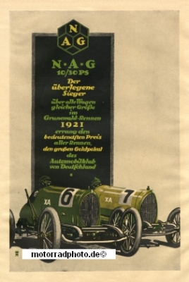 NAG Automobil Poster Motiv 1922  nag-po01