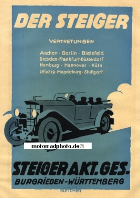 Steiger Automobil Poster Motiv 1922  stei-po02