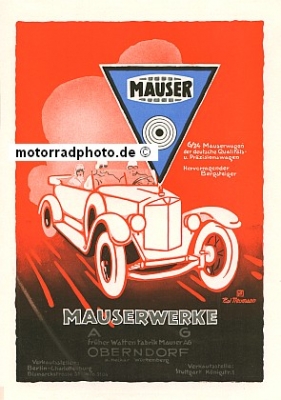 Mauser Automobil Plakat Motiv 1925 maus-po02-25