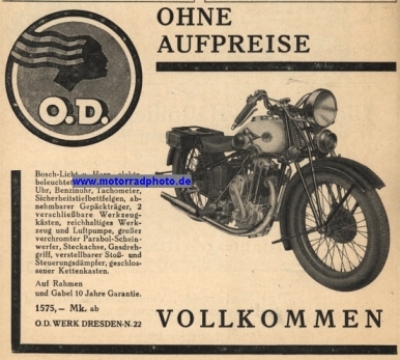 Ostner Dresden Motorrad Werbeblatt 1930  od-w01