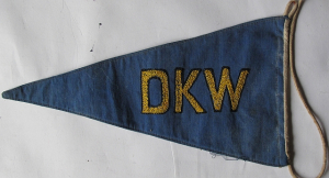 DKW Motorrad Wimpel  um 30er/40er Jahre  Blau