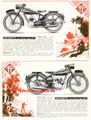 Terrot  Motorrad Prospekt 8 Seiten  1951  ter-p51