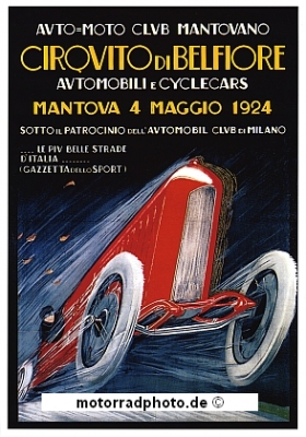 Automobil Racing Poster Belfiore Italy 1924 ren-po06