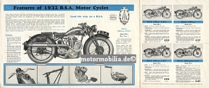 BSA Motorrad Gesamt Prospekt 1937