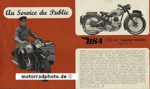 BSA Motorrad Prospekt Gesamtprogramm 1947 bsa-p47