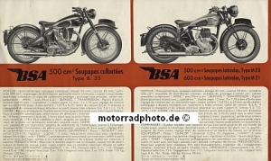 BSA Motorcycle Brochure/Program 1947 bsa-p47