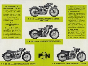 FN Motorrad Prospekt 4 Seiten 1953 fn-p53
