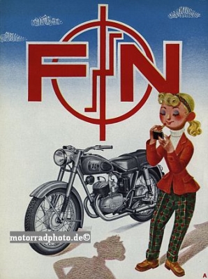 FN Motorrad Prospekt 8 Seiten 1954 fn-p54