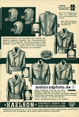 Healson Motorcycle Clothing Brochure 20 Pages  1957 heal-p57