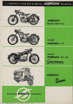 Hoffman Motorrad Prospekt 4 Seiten 1953  hoff-p531