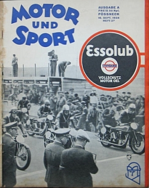 Motor und Sport Zeitschrift Heft 37 Sept. 1934 mus-h37