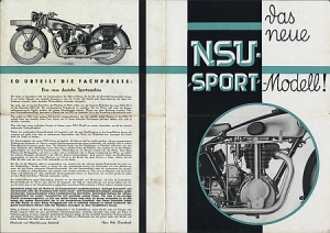 NSU Motorcycle Brochure 4 Pages 1932 nsu-p32