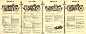 Raleigh Motorcycle Brochure 1927