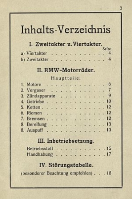 RMW Motorrad Bedienungsanleitung 28 Seiten 1927 rmw-bal27
