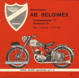 Sarolea Motorrad Prospekt 16 Seiten 1951 sar-p51