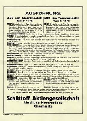 Schüttoff MotorBrochure/Leaflet  1927  sc-p272