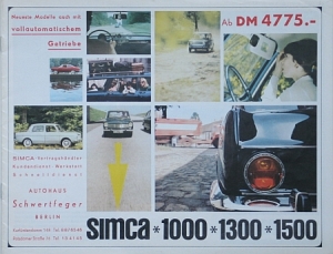 Simca Automobil Brochure 1964  sim-op641