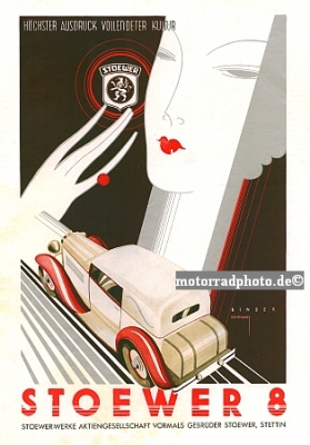 Stoewer Automobil Plakat Entwurf 1930 stoe-po05