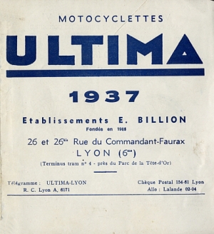 Ultima Motorrad Prospekt  12 Seiten  1937 ult-p37