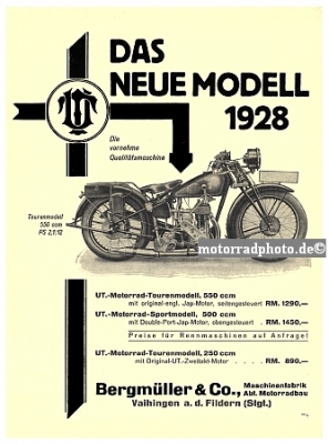 UT Motorrad Plakat Entwurf 1928  ut-po03