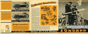 Zuendapp Motorrad Prospekt  1937