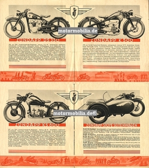 Zuendapp Motorrad Prospekt  1939